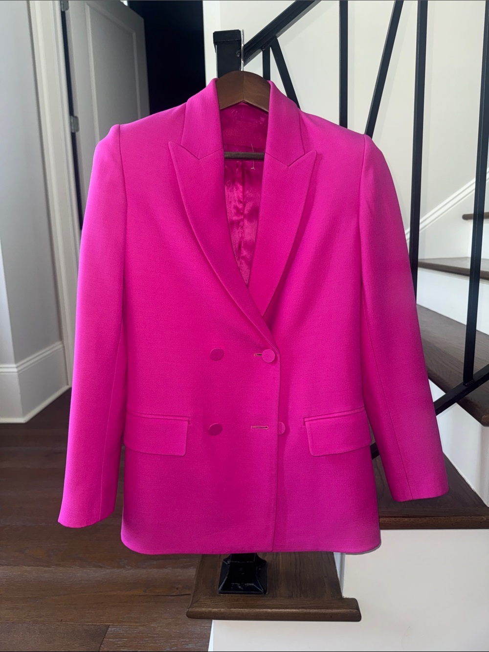 Valentino Fuchsia Double-Breasted Blazer Jacket
